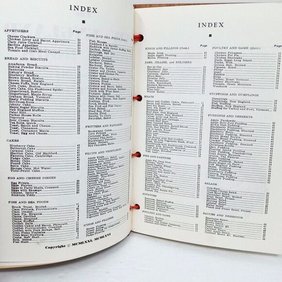 Vintage Fine Old New England Recipes Wood Cover Cookbook 1972 - Picture 5 of 7